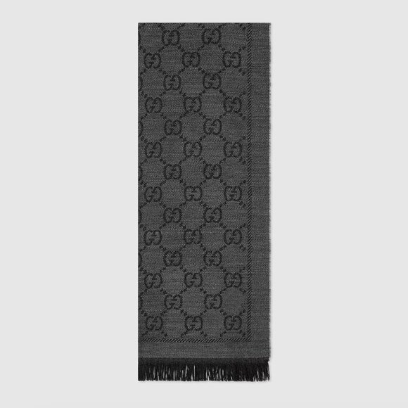 NWT & Receipt Gucci GG jacquard pattern knitted scarf - Picture 2 of 6